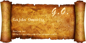 Gajda Ompoly névjegykártya